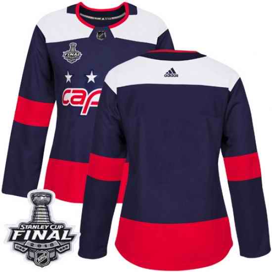 Adidas Capitals Blank Navy Authentic 2018 Stadium Series Stanley Cup Final Women's Stitched NHL Jersey